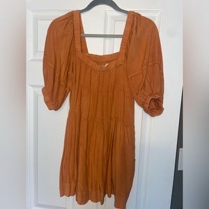 Square neck puff sleeve top/mini dress